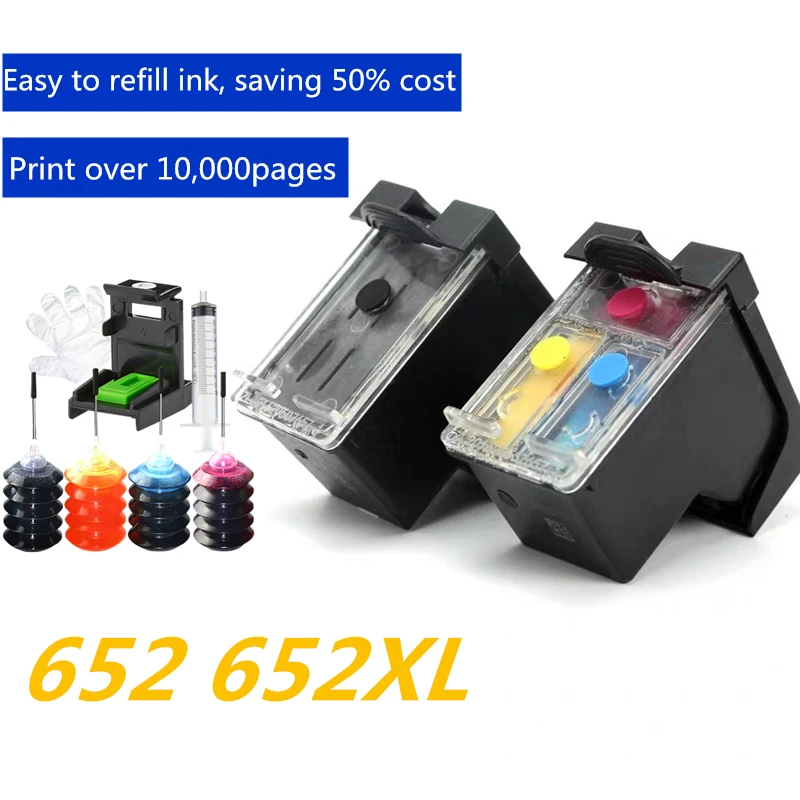 GraceMate многоразовый картридж Замена для HP652 XL 652 DeskJet 1115 2135 3635 5075 5076 5078 5085 2675 2676 2677