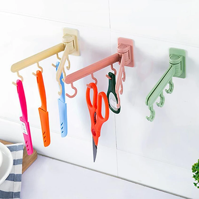 

Home Bathroom Rotating Hook For Kitchen Wall Door Bathroom To Avoid Hanging Nails In Multiple Colors Hooks