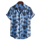 Рубашка мужская, с принтом пальмы, гавайская Алоха, лето 2021, пляжные рубашки с коротким рукавом, Харадзюку, повседневная, 3XL