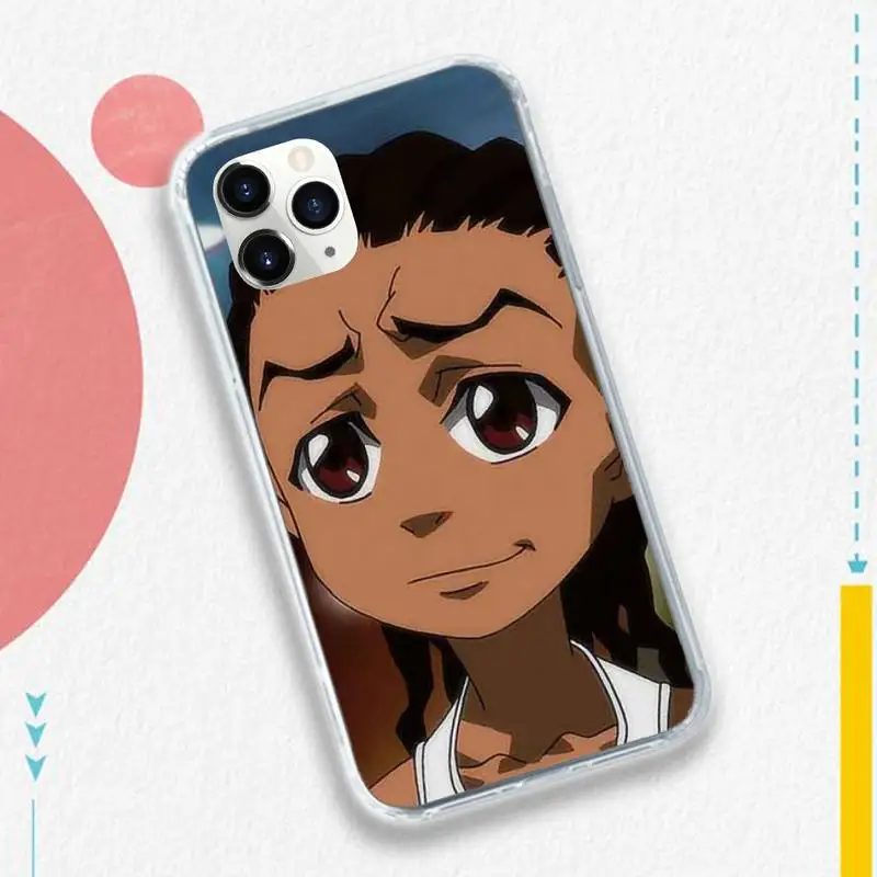 

Huey Freeman Boondocks Phone Case Transparent soft For iphone 5 5s 5c se 6 6s 7 8 11 12 plus mini x xs xr pro max