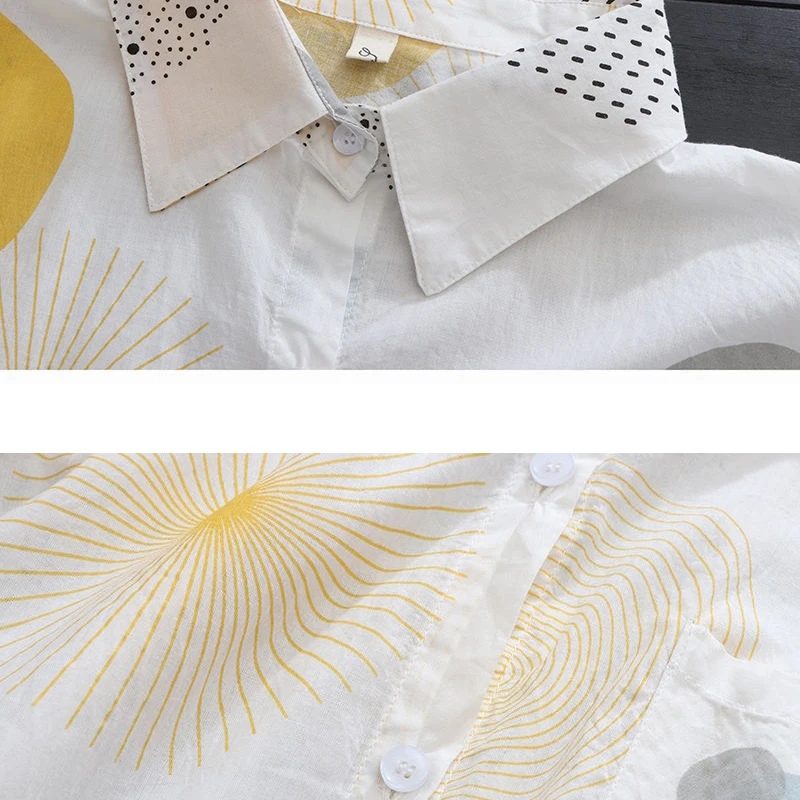 Солнцезащитная рубашка средней длины с принтом женская мода лето 2021 Новинка