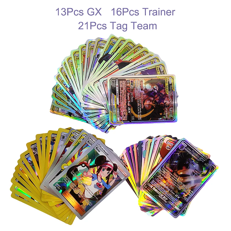 

7 Styles 50Pcs Pokemon Cards GX Gold Trainer TAG TEAM Super Evolution Shining Card Game Collection Cards Hobby Children Gifts