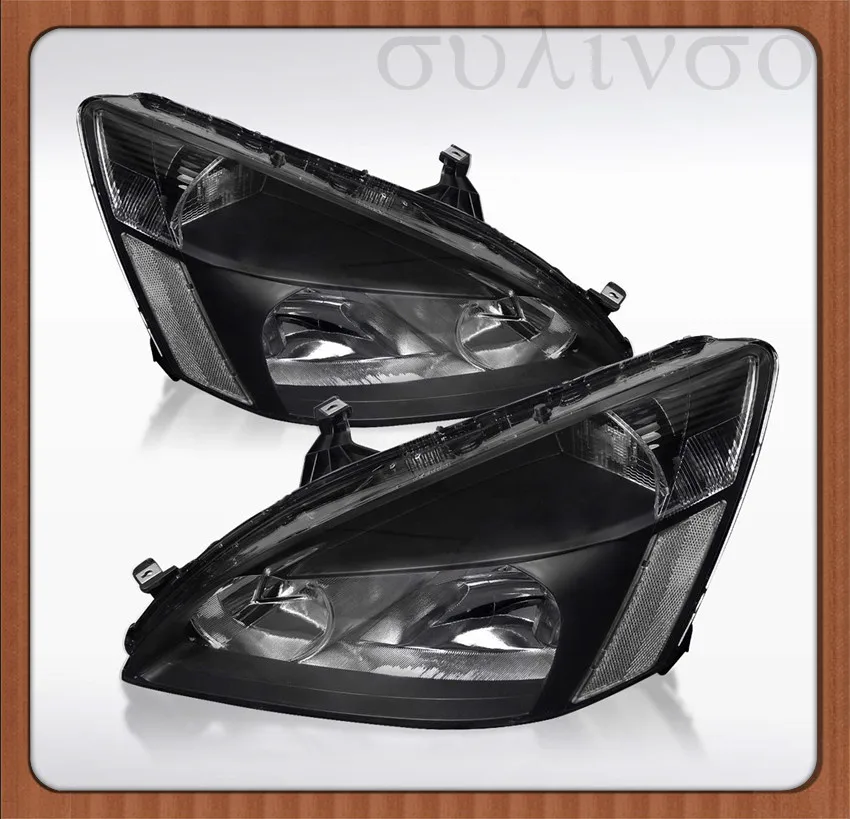 Sulinso 2 шт. для 2003 2007 Honda Accord LX EX 2Dr 4Dr пара черных прозрачных фар лампы|Световая