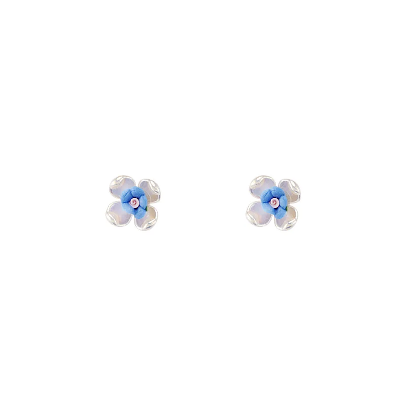 

Style Women's Luxury Small Fresh Laser Blue Flower Super Fairy Earrings Earrings