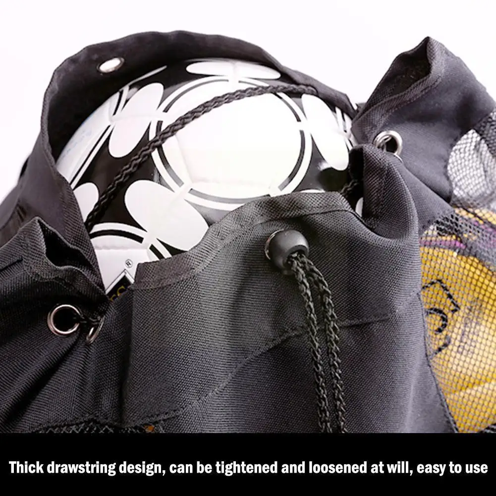 

Уличная Футбольная сумка, вместительный мешок для баскетбола и волейбола, прочная Сетчатая Сумка для переноски тяжелых мячей, Регулируемый...