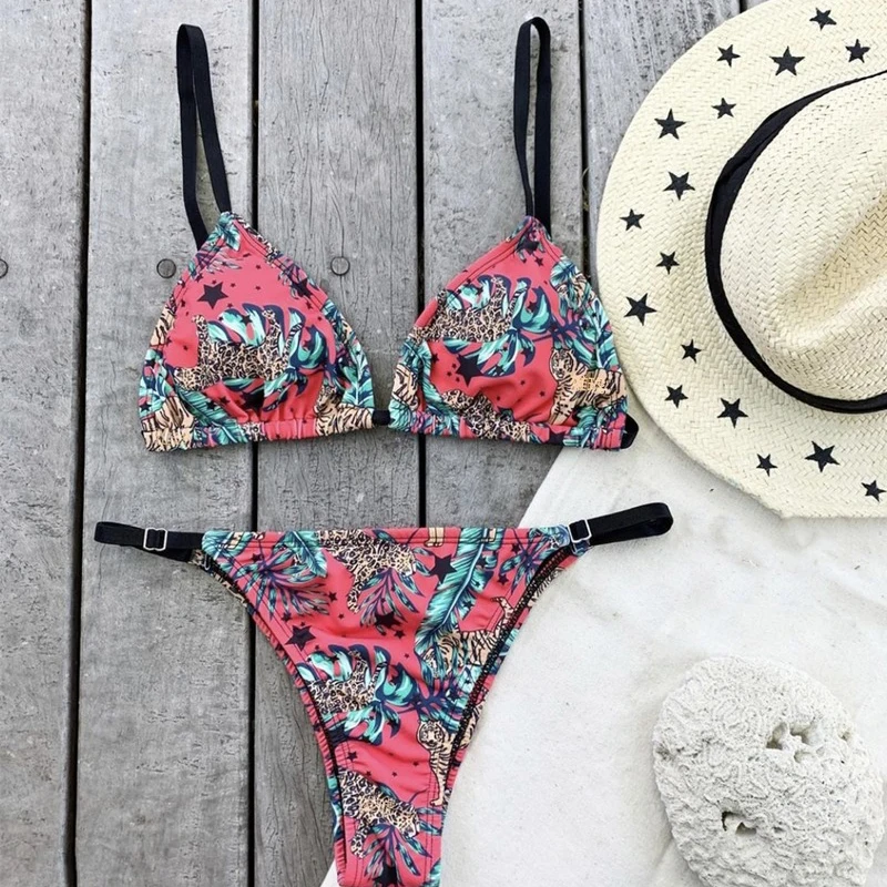 

2020 Swimsuit Sexy New Bikini Leopard Print with Ladies Swimwear Split Sexy Bathing Suits Woman 2020 2 Piece Set Women