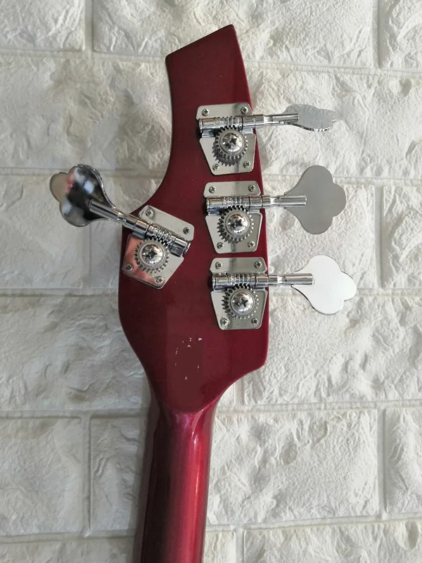 Электрическая бас-гитара 4 строки Красный металлик Цвет гриф из красного дерева HH