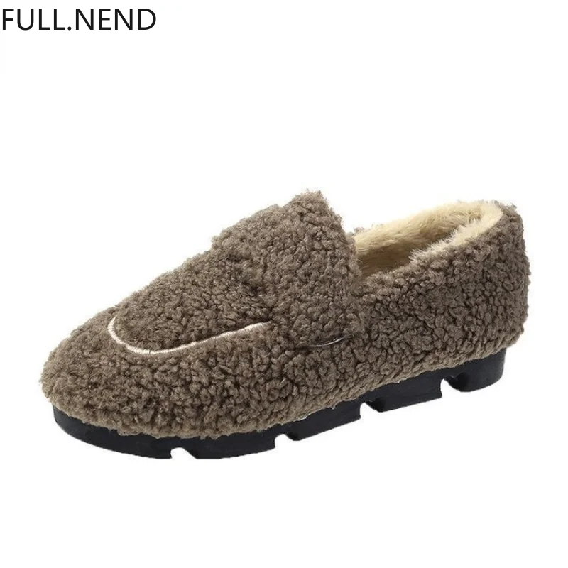 

Women's Flat Shoes 2021 Autumn and Winter New Women's Shoes Comfortable Sports Low-heel Artificial Short Plush Shoes