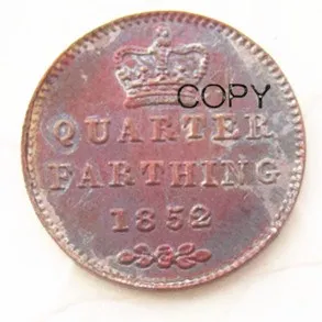 Набор(1839-1868) 5 шт. Великобритания/Ceylon Victoria Quarter Farthing посеребренные копии монет