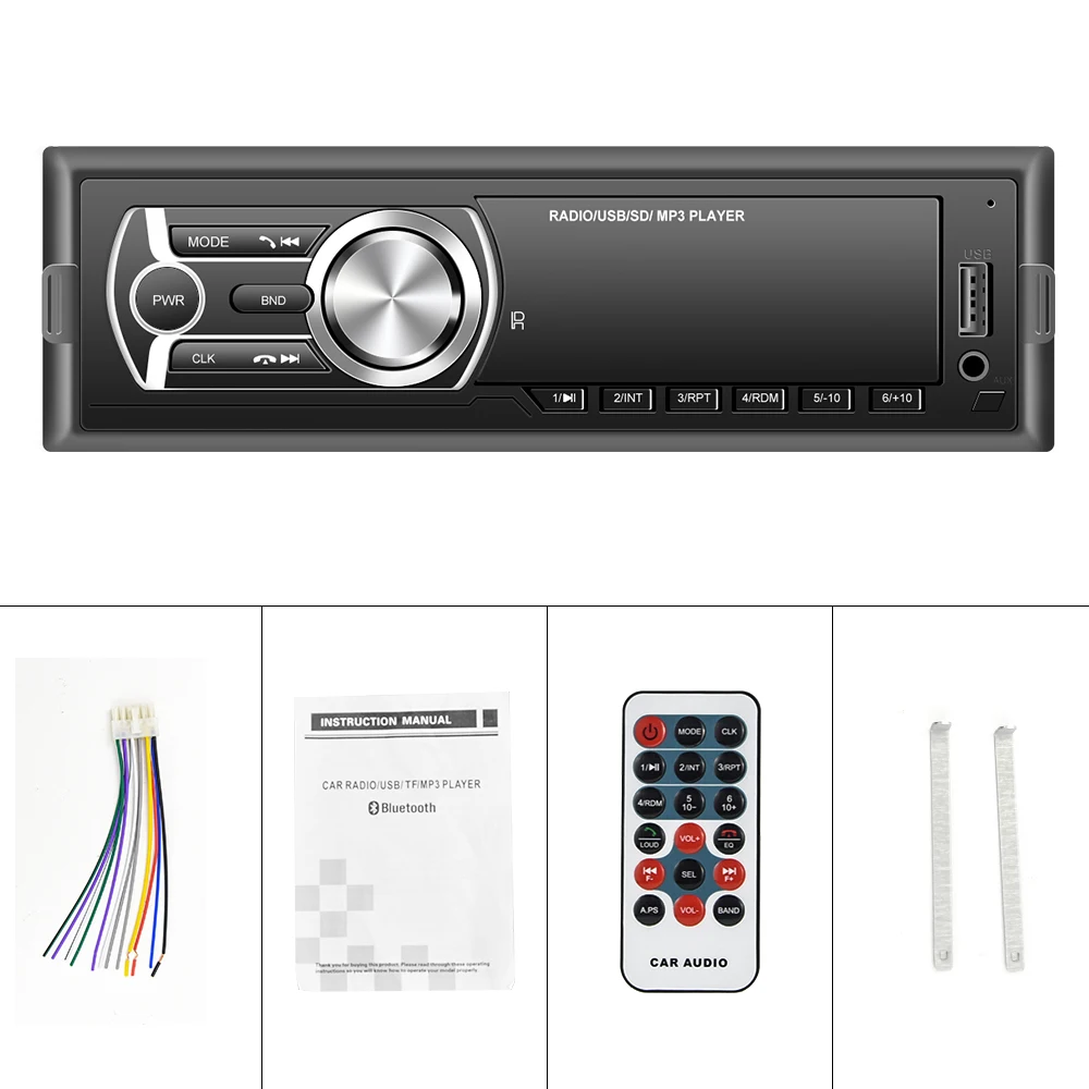 Автомагнитола AMPrime 1din автоаудио стерео Bluetooth авторадио FM/AUX/TF/USB с камерой заднего