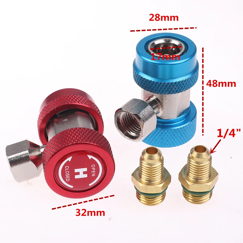 2 шт Латунь + металл R134A быстроразъемный адаптер для кондиционера