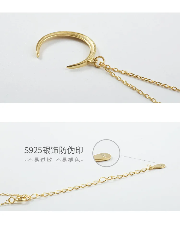 

Fashion Silver Plated Moon Choker Necklace Women Girl Temperament Crescent Clavicle Gold Chain Pendant Necklaces Collares Gift