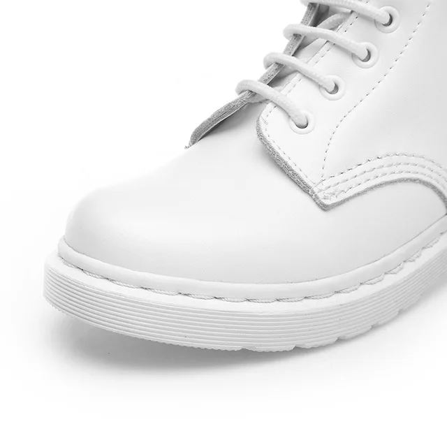 Белые/серебристые кожаные ботинки Wo мужские s женские туфли в стиле панк