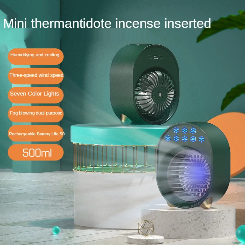 

Mini Air Cooler Desktop Small Air Conditioner Home Dormitory Outdoor Fan Movable Air Cooler Desktop Office Air Conditioning Fan
