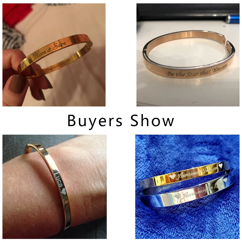 Персонализированный браслет ELSEMODE 4/6/8 мм с именем под заказ из нержавеющей стали