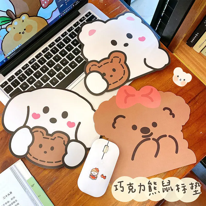 

Lovely Kawaii Cute Bear Mouse Pad Desk Big Mat Pads Waterproof Office Home Decoration Cup Mat Antislip Girls Boys Room 18x19cm