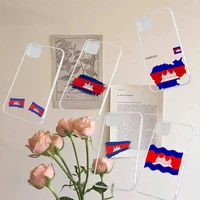 cambodia flag phone cases transparent for iphone 7 8 11 12 13 s mini pro x xs xr max plus smart phone case