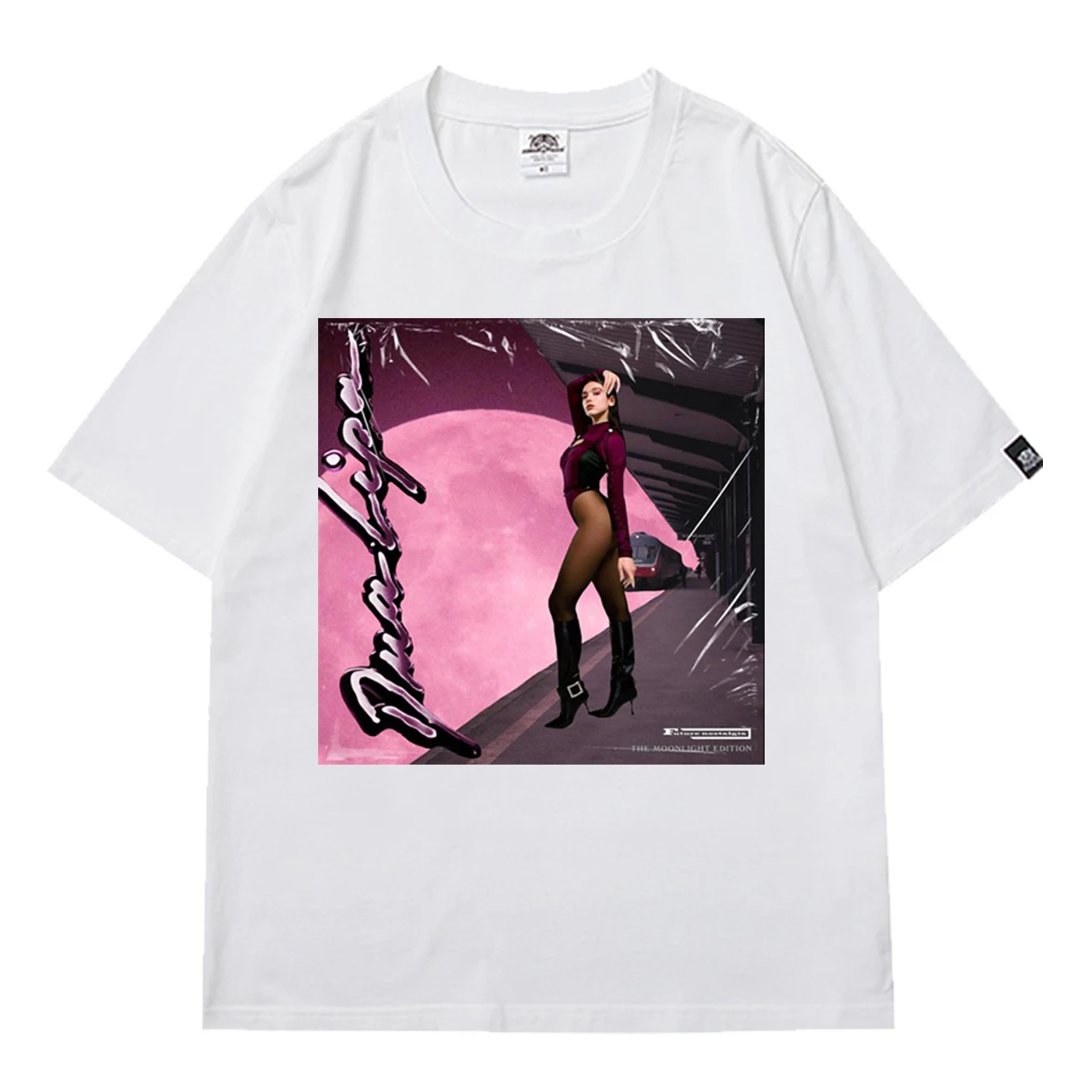 

Hot Singer Lipa Dua Sexy Womens Oversized T-shirt Y2k Moonlight E Girl Party Tops Street Women's T-shirt Print Short Sleeve Tees