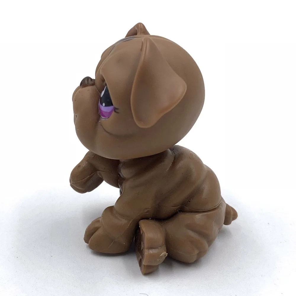 LPS кошка маленькие питомцы игрушки бульдог собака 881 бронв с розовыми глазами