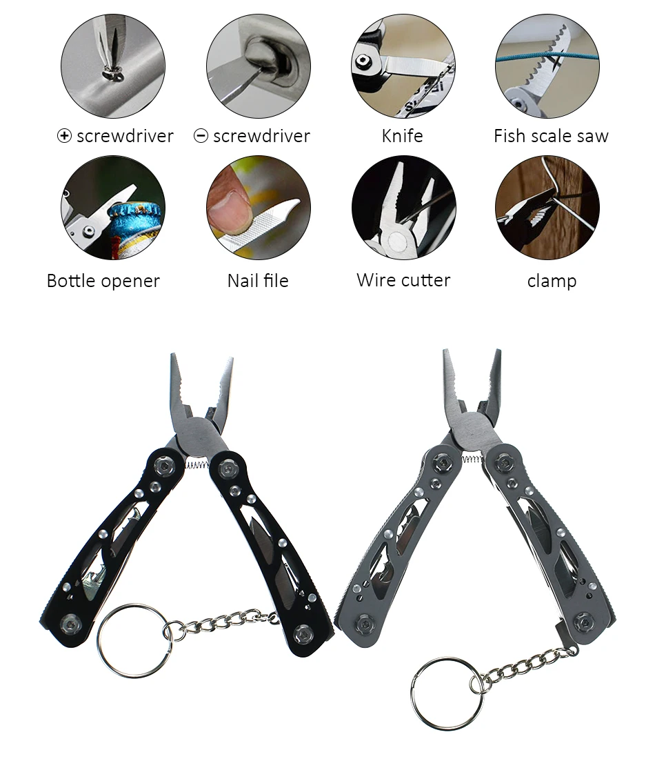 Портативные уличные многофункциональные мини складные плоскогубцы зубчатый нож