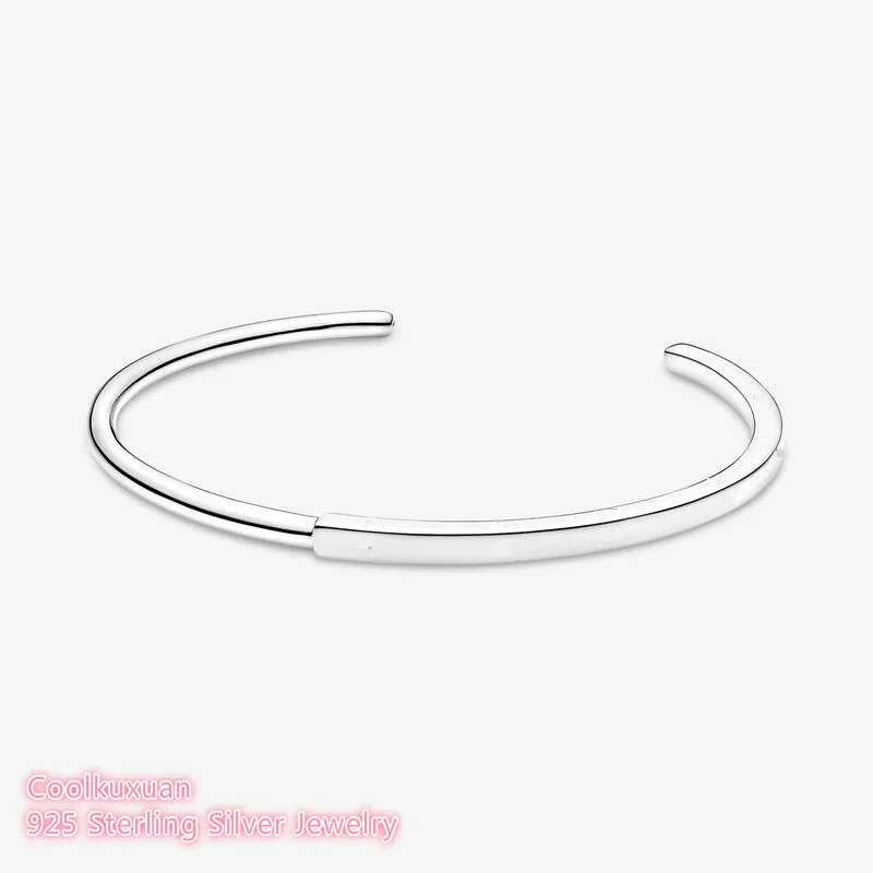 

100% 925 Sterling Silver rose gold and Yellow color Signature I-D bangle Autumn For Women Jewelry Gift