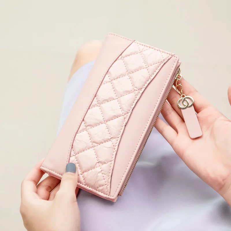 Lingge Длинный кошелек женский 2020 Новая мода Простой большой емкости ультра тонкий