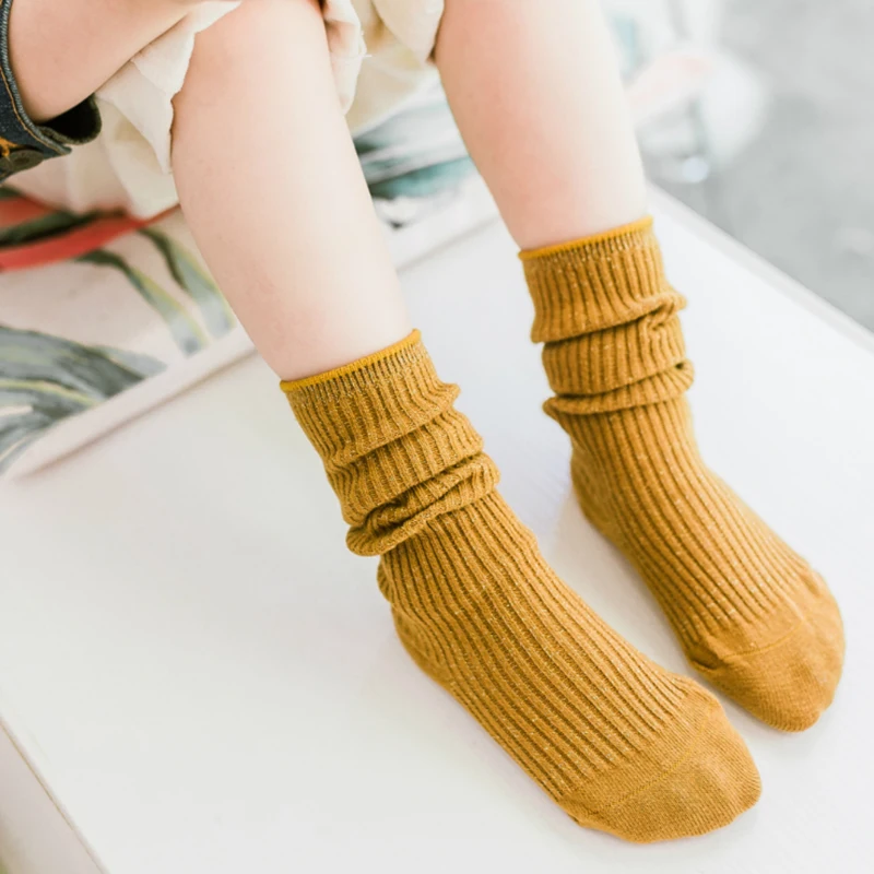 Детские носки для девочек гольфы яркие шелковые без косточек бесшовный носок с