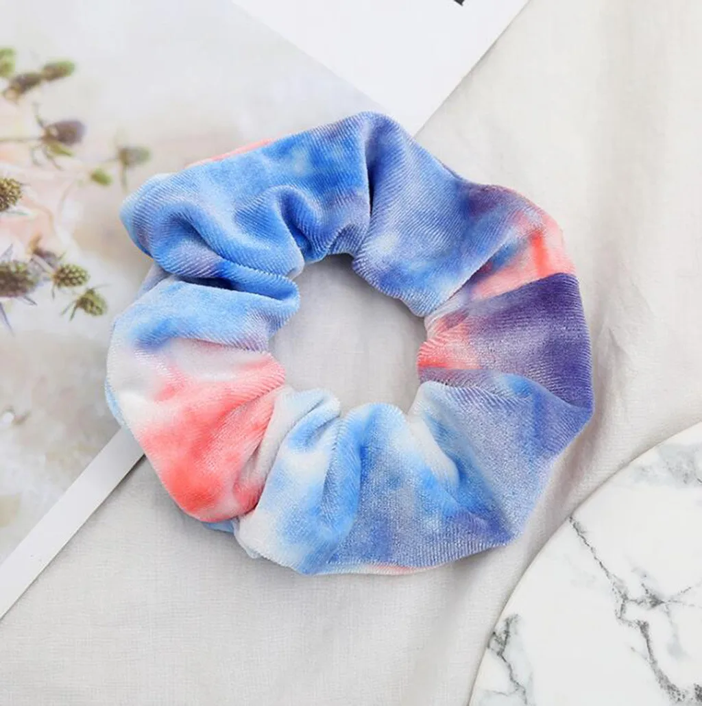 Очаровательное кольцо для волос с бархатной резинкой покраски со скрытым