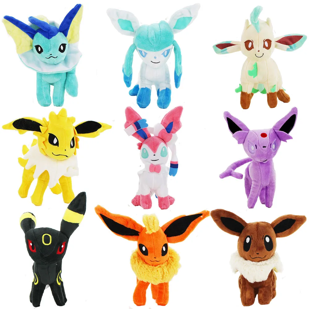 22 см покемон аниме Eevee Jolteon Flareon Vaporeon Umbreon Sylveon Leafeon глялеон стоячие стили Плюшевые