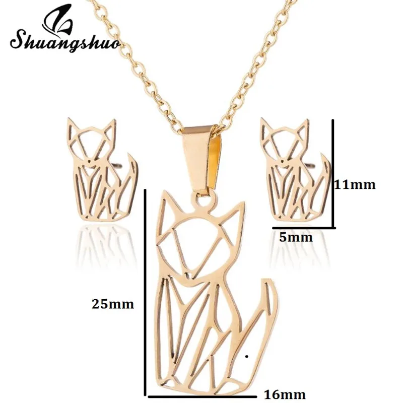 Shuangshuo Модные женские девочки дети Мужчины Ювелирные наборы перо карта животное