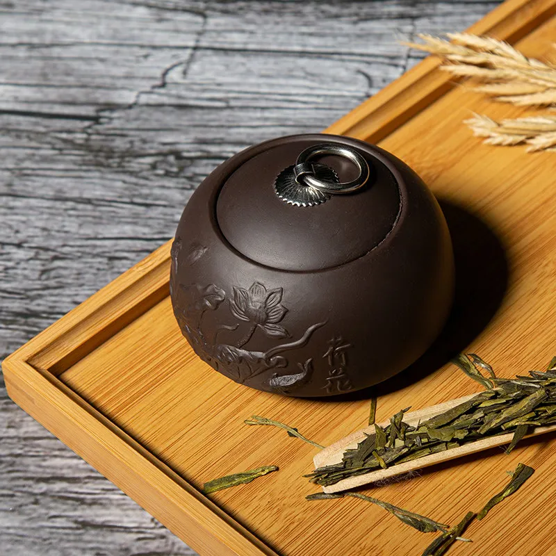 Зелёный чай герметичный ящик для хранения из фиолетовой глины под Коробки банки