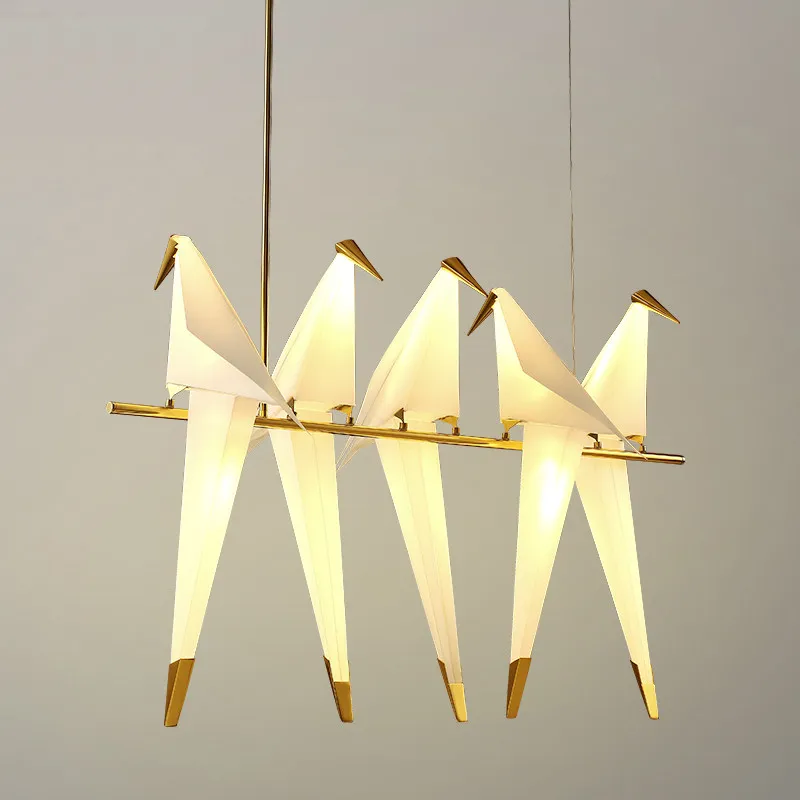 Китайский стиль Современная золотая птица подвесные светильники Птица Абажур Led