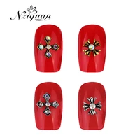 nziquan10 piecescross with nail decoration metal decoration diy nail art decoration rhinestone accessories