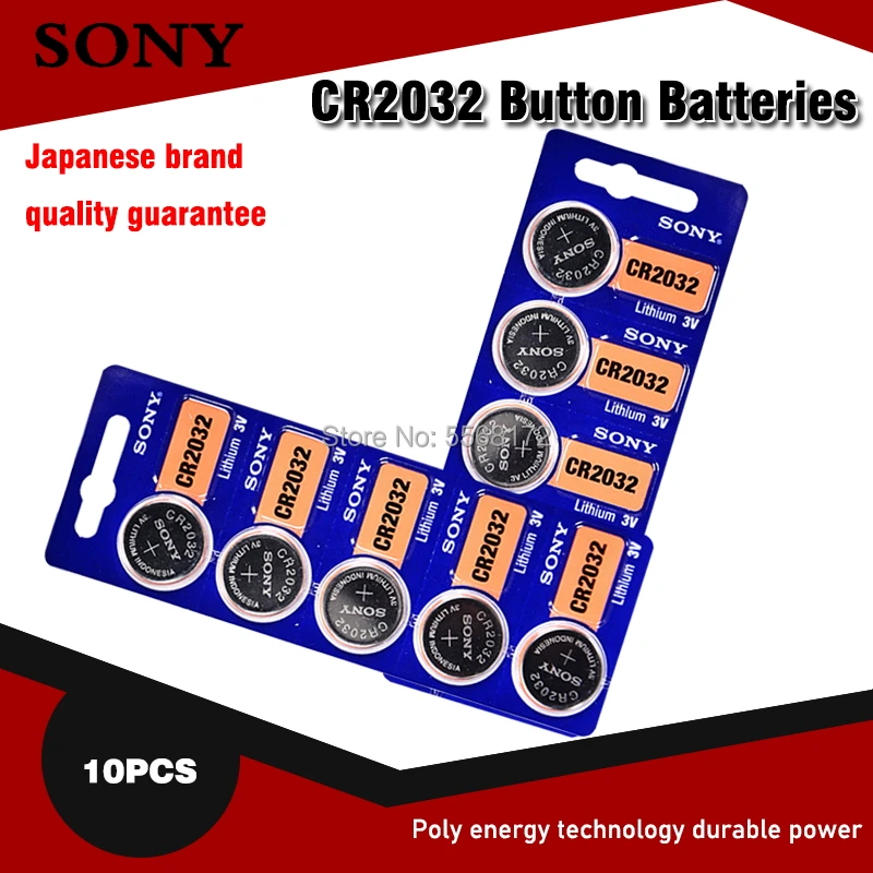 10 шт./лот оригинальный литиевый аккумулятор для sony CR2032 3 в часов пультов