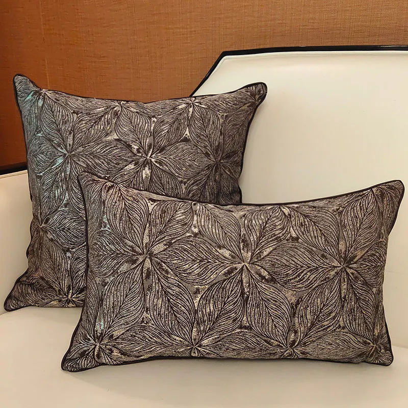 

30x48/45x45cm Jacquard Sofa Cushion Cover Six Leaf Flowers Throw Pillow Cases Decor Home Hotel Office Car Pillow Cover
