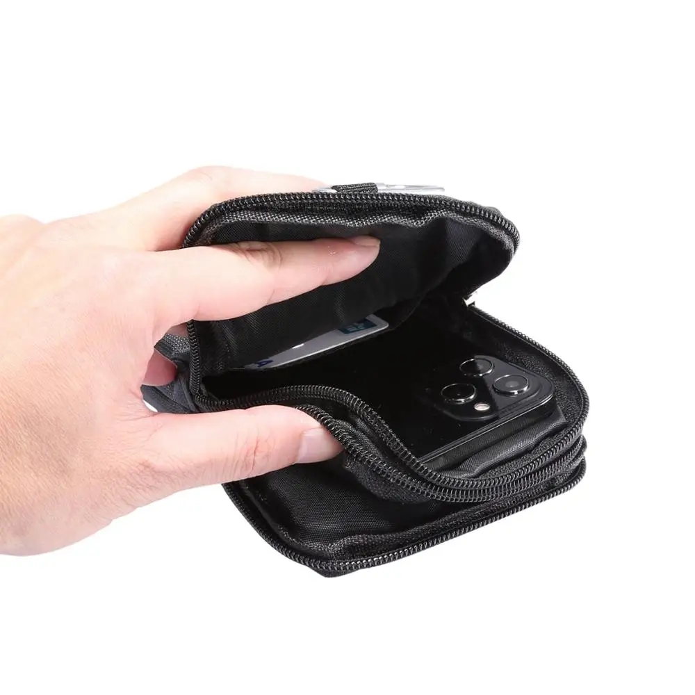 Нейлоновая двойная кобура для телефона чехол сотового держатель ремня мужской