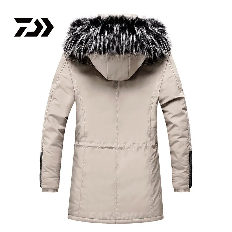 

Daiwa Winter Fishing Jacket Overcoat Outerwear Coats Cotton Warm Hooded Men's Keep Warm Windproof Jacket Coat Fishing Clothes