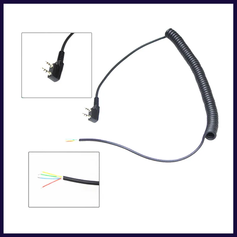 3 шт. 2pin 4 провода Динамик микрофонный кабель Линия для Baofeng UV5R Kenwood Linton YTY 8 мм радио