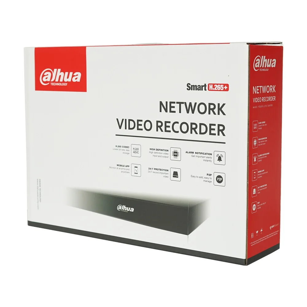 Сетевой видеорегистратор Dahua 4K H.265 с питанием по Ethernet для IP камеры сетевой