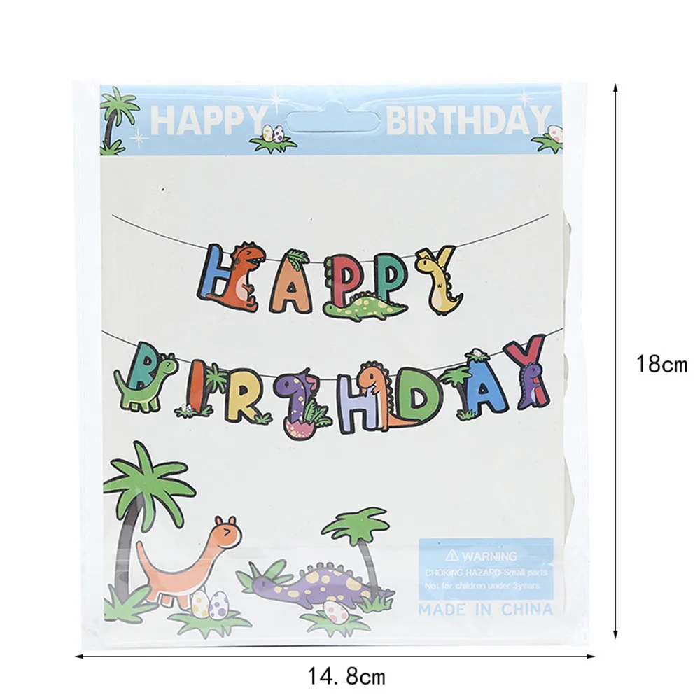 

Dinosaur Cartoon Paper Banner Theme Party Bunting Decoration Kids Boy Favors Flag Pendant Children's Festival Party Supplies