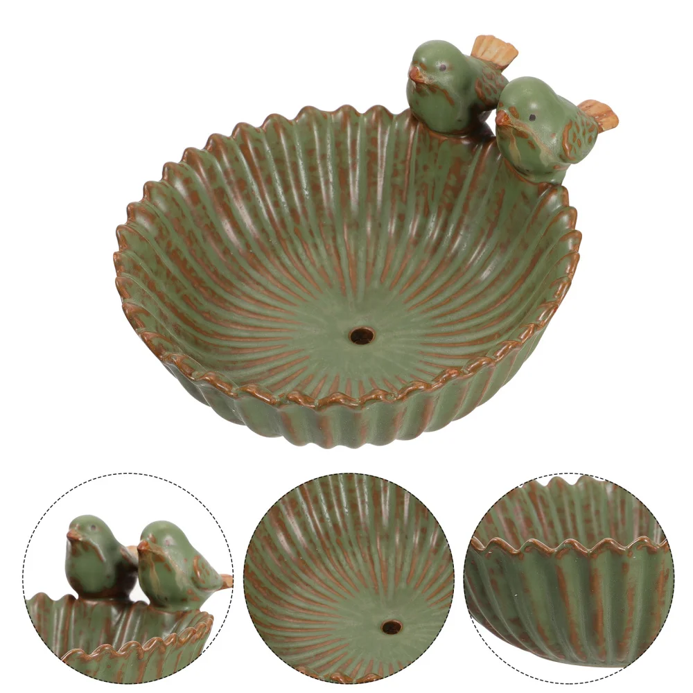 

1pc Bird Feeder Bird Food Container Ceramic Household Succulent Flower Pot