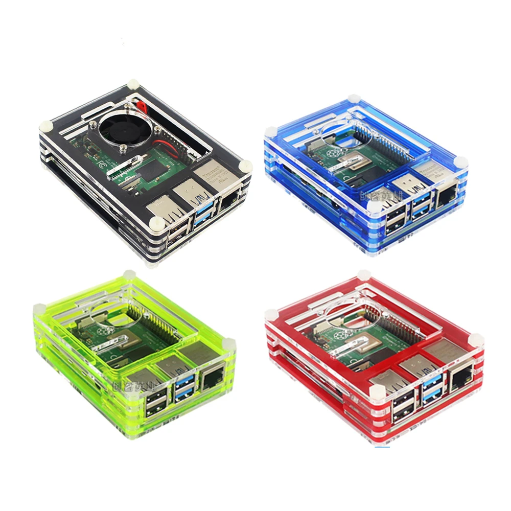Новый Raspberry Pi 4 чехол ABS металлический акриловый с охлаждающим вентилятором для RPi