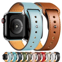 pu leather strap for apple watch band 44mm 40mm 42mm 38mm 44 mm smartwatch accessories sport bracelet iwatch series 3 4 5 6 se