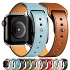 Ремешок из искусственной кожи для Apple watch band 44 мм 40 мм 42 мм 38 мм 44 мм, аксессуары для спортивных смарт-часов iWatch series 3 4 5 6 se