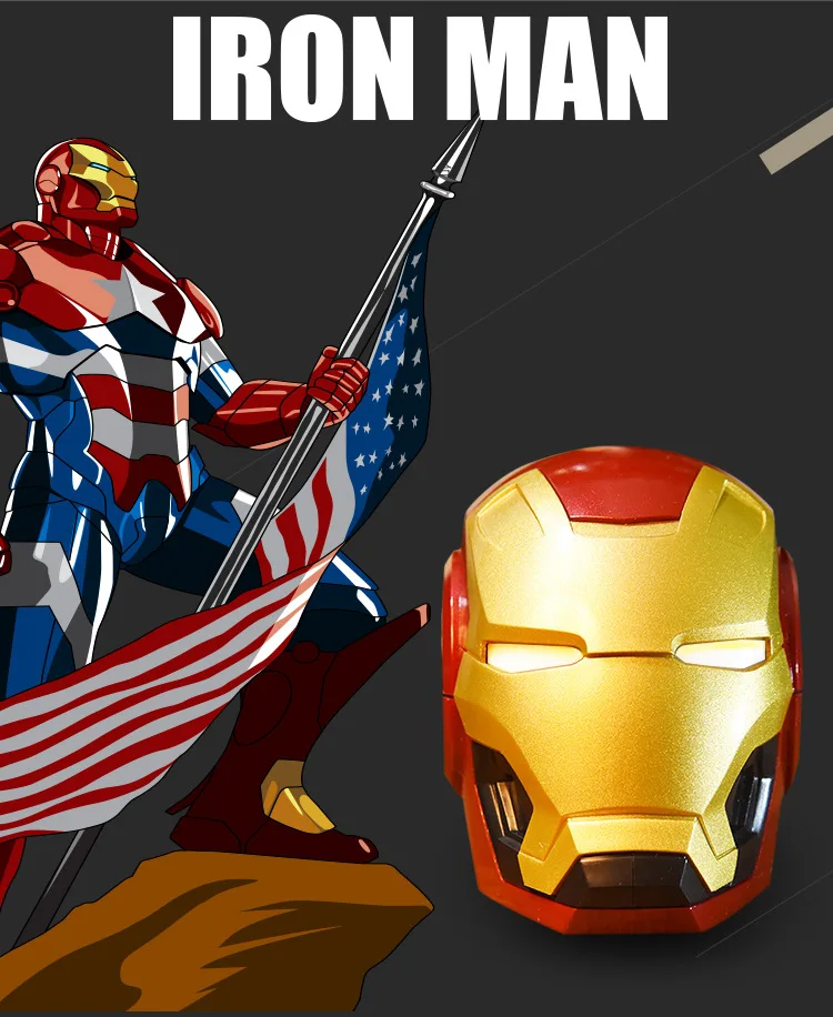 Беспроводная Bluetooth Колонка Iron Man Саундбар с басами мультяшный портативный