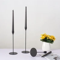 new black paint wrought iron single head candle holder nordic dining table home decoration candle holder wedding candle cup
