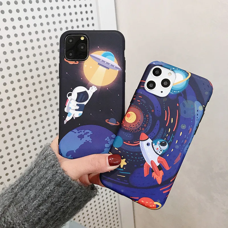 Высококачественный чехол для телефона ihpone 6 6s 7 8 plus X Xs Xr Max 11 Pro matte astronaut простой