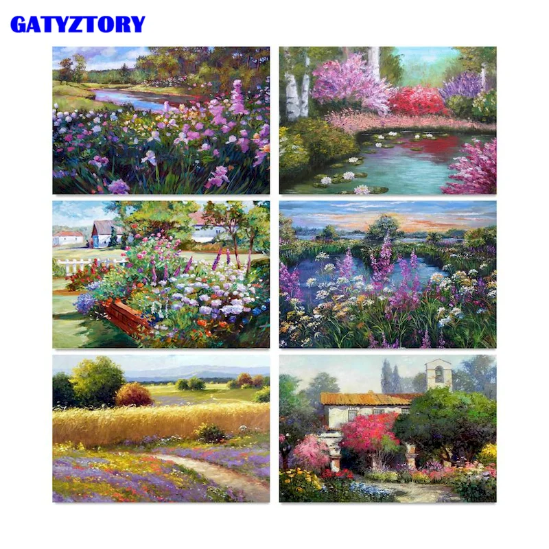 

Gatyztory DIY Paintings By Numbers 40*50 Flowers Trail Canvas Painting Picture By Numbers Hand Painted Unique Gift Home Decor