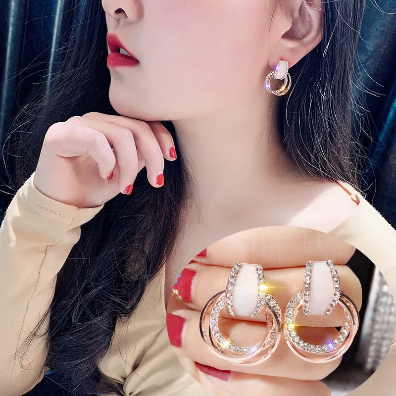 04 rose gold Новые металлические геометрические круглые серьги-гвоздики для женщин и девушек модные современные ювелирные изделия круглые серьги женские Brincos аксессуары - Окраска металла: 04 rose gold