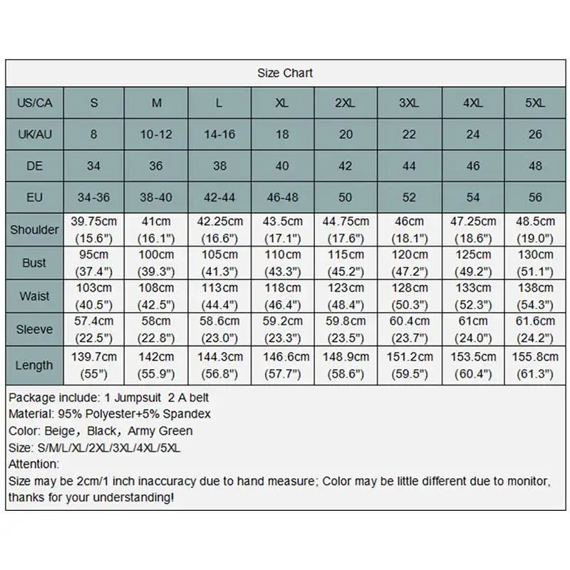 

Women's Fashion Jumpsuits Celmia Sexy Lapel Solid Cargo Jumpsuit 2021 Spring Long Sleeve Pockets Belted Buttons Trousers 5XL